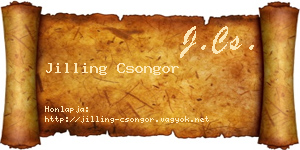 Jilling Csongor névjegykártya
